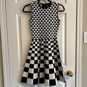 Ted Baker sleeveless dress - Black/White Jacquard Knitted Summer dress